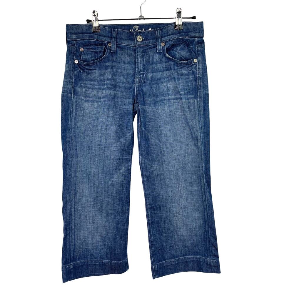 Seven 7 For All Mankind Crop Dojo Med Wash Denim Capri Women's Sz 26